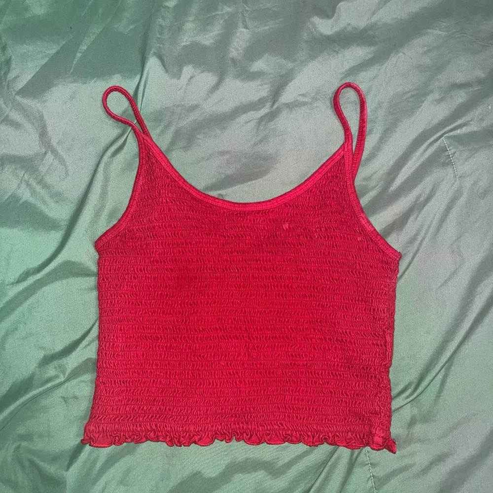 Cropped red hollister tank